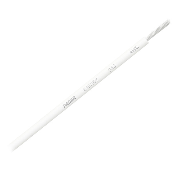 Pacer White 12 AWG Primary Marine Wire - 25 Feet, Durable and Flexible with Tinned Copper Conductors