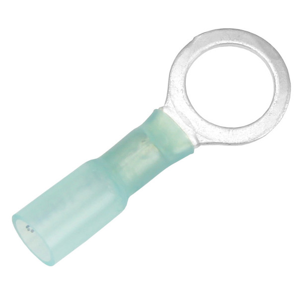 Pacer 16-14 AWG Heat Shrink Ring Terminal with 3/8" Stud Size, Blue, 25 Pack