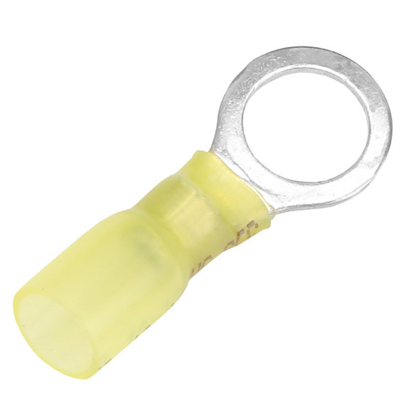 Pacer 12-10 AWG Heat Shrink Ring Terminal with 3/8 Inch Stud Size – 25 Pack