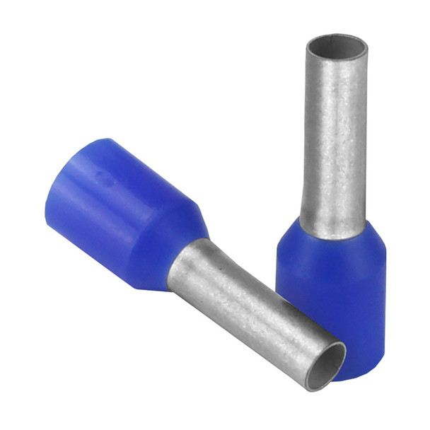 Pacer Blue 14 AWG Wire Ferrule - 8mm Length, 25 Pack for Secure Electrical Connections