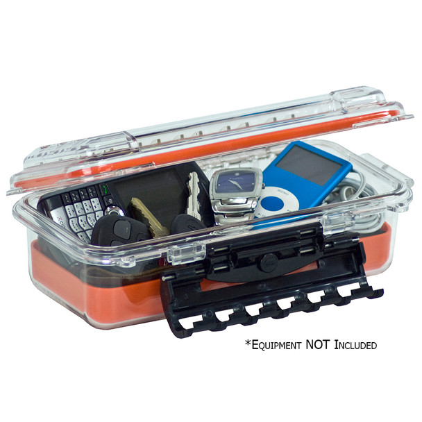 Plano Waterproof Polycarbonate Storage Box - 3500 Size - Orange and Clear