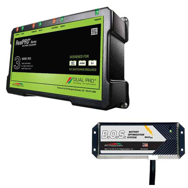 Dual Pro RS3 3 Bank Battery Charger with Dual Pros B.O.S. 12V 2-Bank System