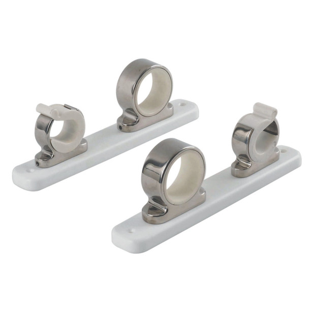 TACO Marine F16-2751-1 2-Rod Hanger with Poly Rack in Polished Stainless Steel