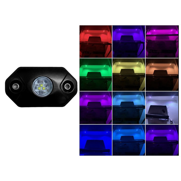 Black Oak LED RGB Rock Accent Light with Black Housing for Off-Road Vehicles