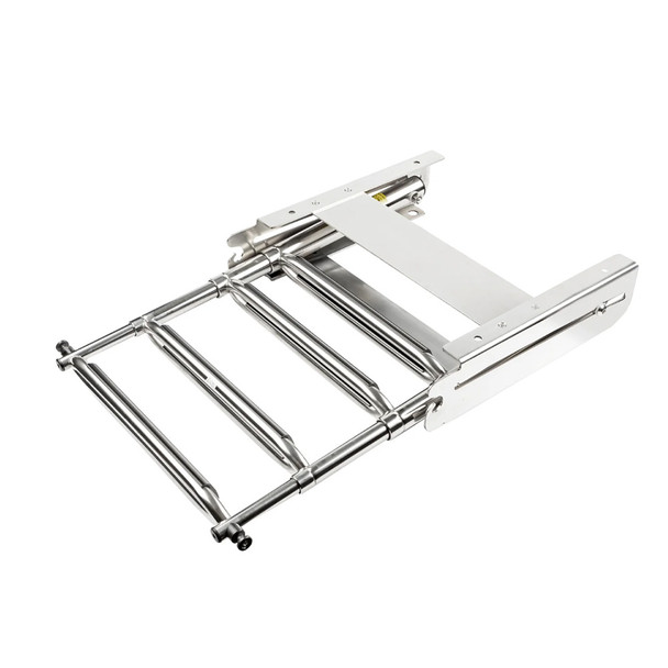 Whitecap 304 Stainless Steel 4-Step Sliding Under Platform Ladder – Heavy Duty, Compact Design