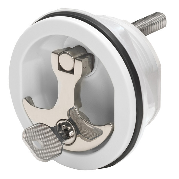 Whitecap Compression Handle - Nylon White with Stainless Steel Locking Mechanism, Part 6228WC