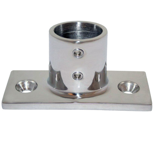 Whitecap 6195 1" O.D. Stainless Steel 90-Degree Rail Fitting with Rectangular Base