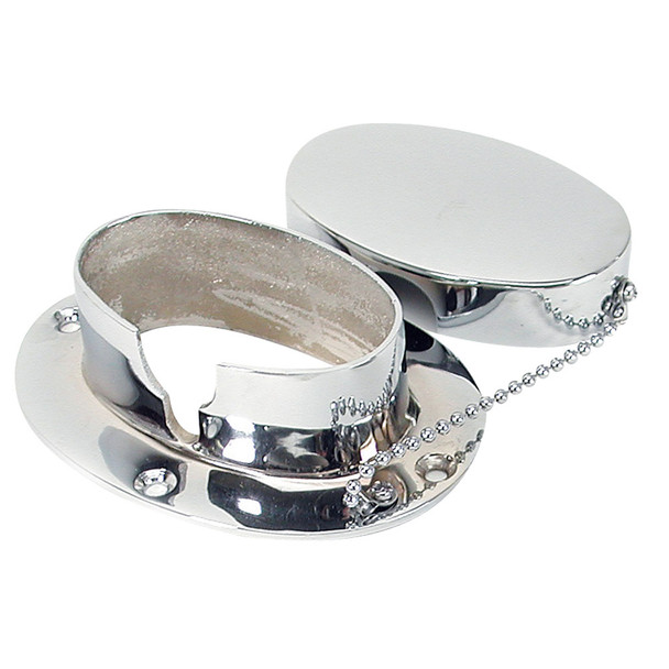 Whitecap S-0114C Chain & Rope Deck Pipe 4 inch x 2-1/4 inch Chrome Plate