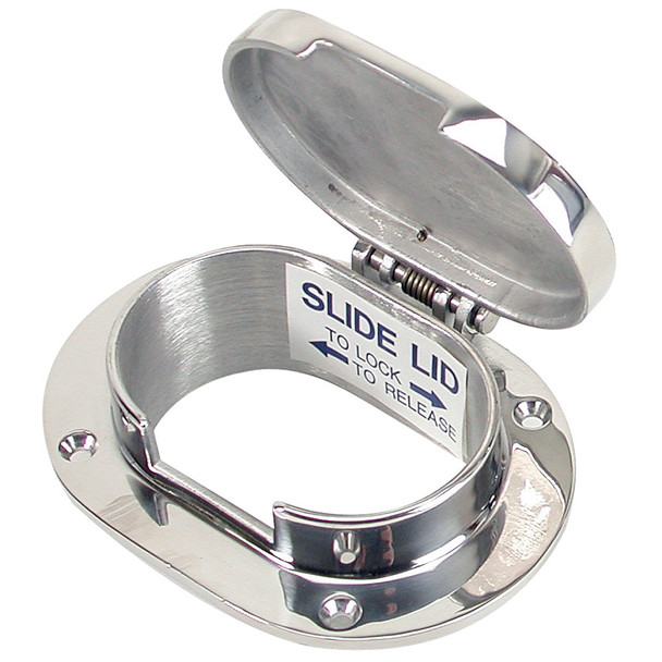 Whitecap 6008HC 3-7/8" x 2-1/2" Chain & Rope Deck Pipe with Hinged Cover