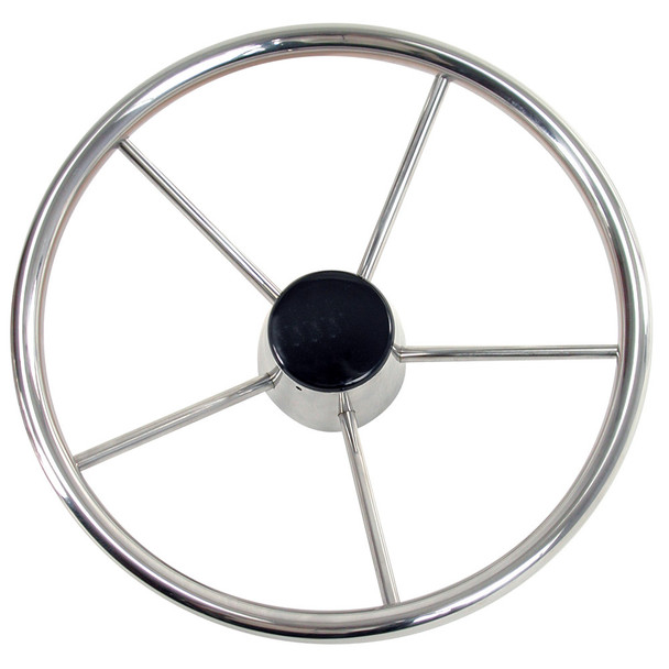Whitecap S-9002B 15-Inch Destroyer Steering Wheel with Black Cap