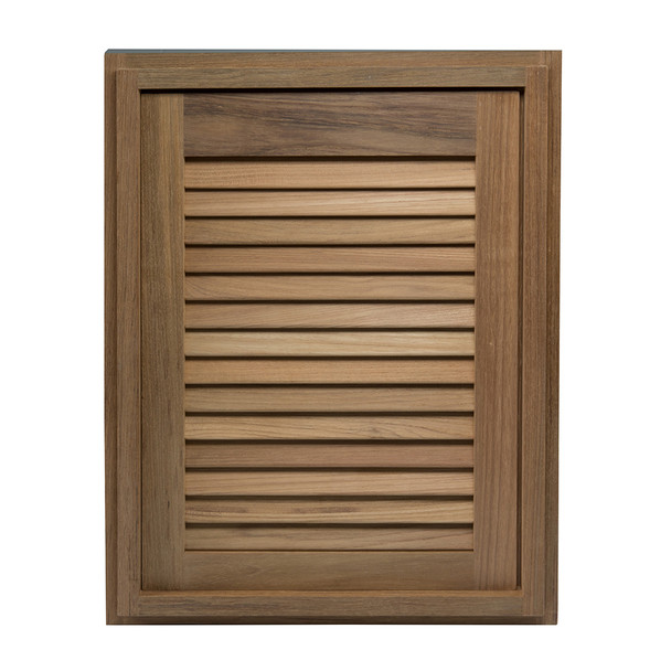 Whitecap Teak Louvered Door & Frame - Right Hand - 15 x 20 Inches, Part 60724