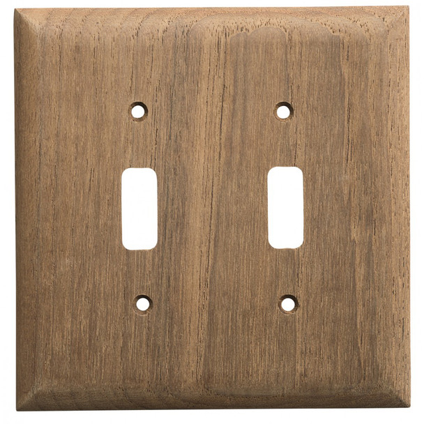 Whitecap Teak 2-Toggle Switch and Receptacle Cover Plate - Part 60176