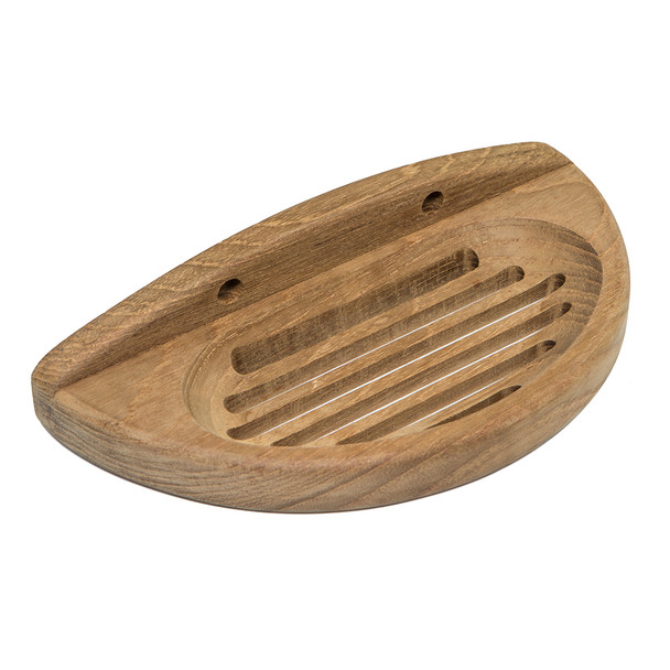 Whitecap Teak Oval Soap Dish with Slotted Base - Part Number 62315