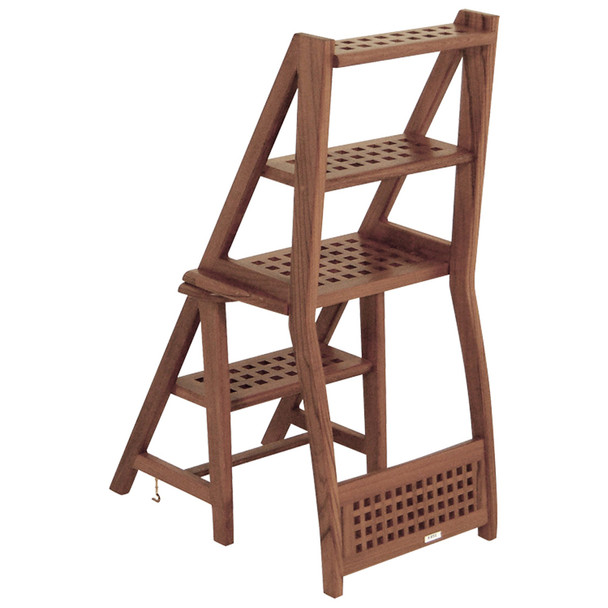 Whitecap Teak Ladder Chair and Step Stool with Lifetime Warranty