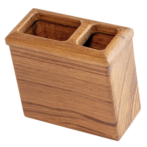 Whitecap Square Toothbrush Holder (Oiled) - Teak, Part Number 63111
