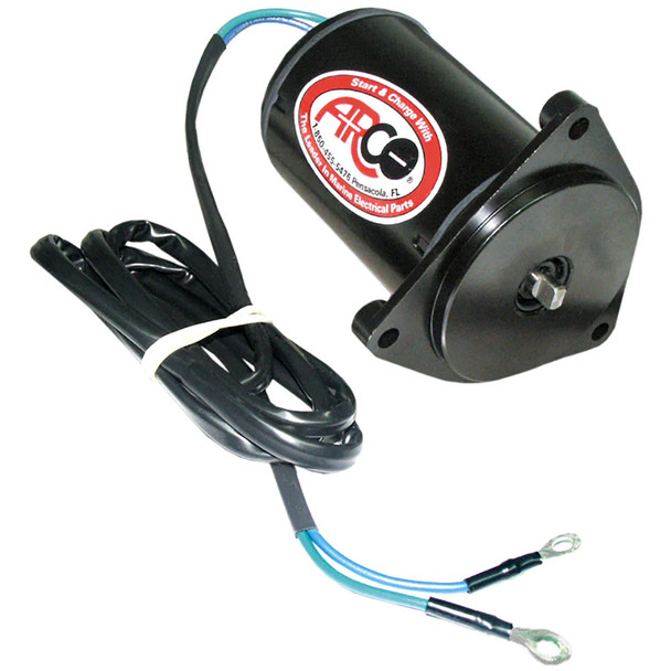 ARCO Marine Replacement Outboard Tilt Trim Motor for Yamaha - 2-Wire, 3-Bolt Mount, Flat Blade Shaft