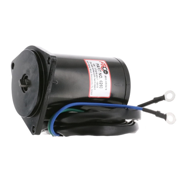 ARCO Marine Replacement Outboard Tilt Trim Motor for Yamaha - 2-Wire, 3-Bolt Mount, Flat Blade Shaft