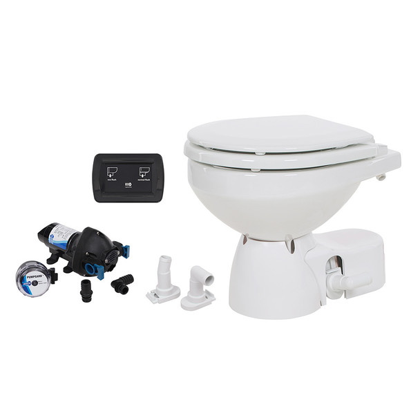 Jabsco Quiet Flush E2 Marine Toilet with Touch Sensor Control and Soft Close Lid