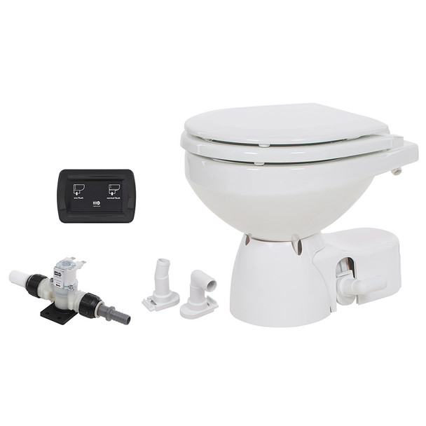 Jabsco Quiet Flush E2 12V Fresh Water Marine Toilet with Compact Bowl and Touch Sensor Control
