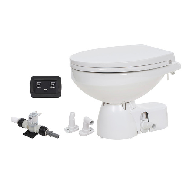 Jabsco Quiet Flush E2 12V Fresh Water Marine Toilet with Soft Close Lid and Touch Sensor Control