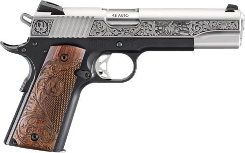 Ruger SR1911 Limited Edition 45 ACP Semi-Auto Pistol with Western Laser Engraving and Wood Scroll Work Grips