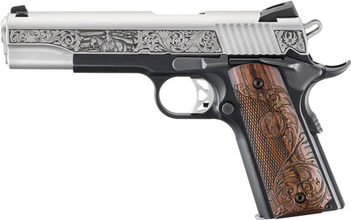 Ruger SR1911 Limited Edition 45 ACP Semi-Auto Pistol with Western Laser Engraving and Wood Scroll Work Grips