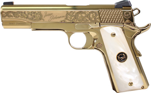 Iver Johnson Eagle Noble WP 45 ACP Semi-Auto Pistol with Gold Finish and Adjustable Sights