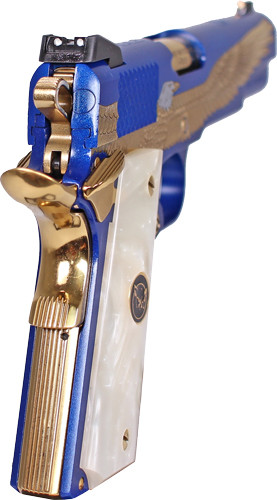 Iver Johnson Eagle Majestic .45 ACP Semi-Auto Pistol with Forged Steel Frame and Polished PVD Finish