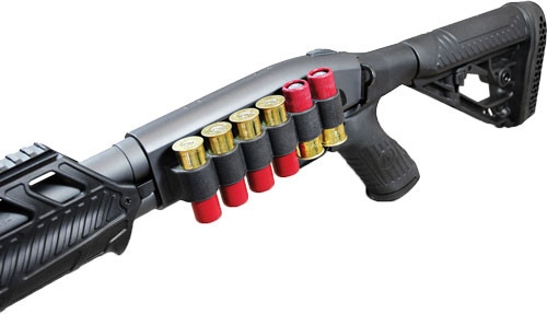 Adaptive Tactical Receiver Mounted Shell Carrier for Mossberg 500/590 12 Gauge - Black
