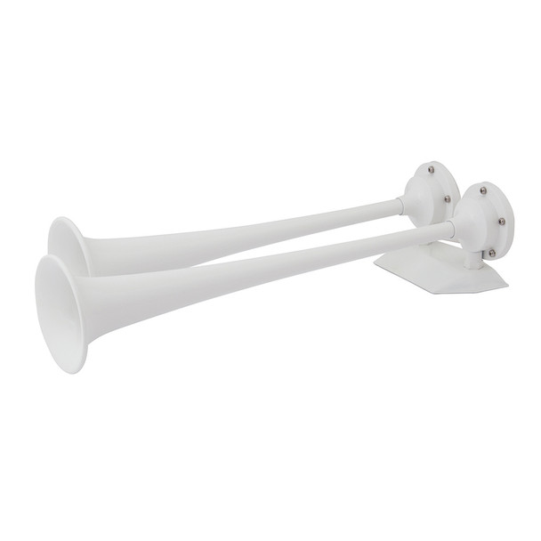 Marinco 12V White Epoxy Coated Dual Trumpet Air Horn - Model 10122