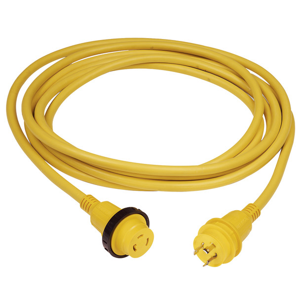 Marinco 30A 25' Molded Marine Power Cordset - 125V, Yellow