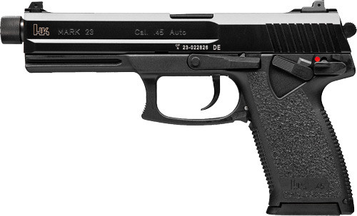 HK Mark 23 V1 Semi-Auto Pistol in 45 ACP with 5.87-inch Threaded Barrel and Black Polymer Frame