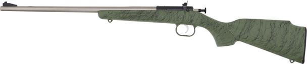 Crickett KSA2442 Youth .22 Long Rifle Sporting Rifle with Stainless Finish and Green Synthetic Stock
