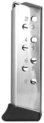 Mec-Gar Magazines 1911 Government .45 ACP 8-Round Nickel Finish Magazine