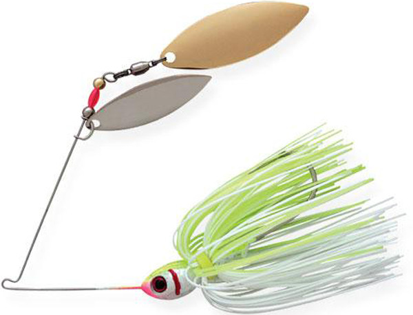Booyah BYA Double Willow 3/8-Inch White and Chartreuse Jig