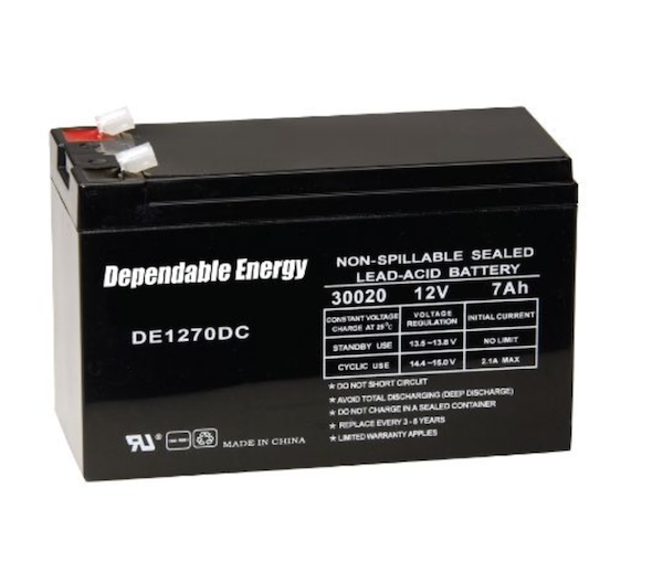 GSM AH-DE-30020 12V 7Amp Rechargeable Tab Top Battery