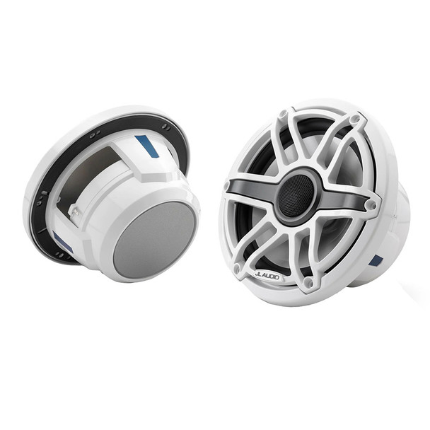 JL Audio M6 Series 7.7-inch Marine Coaxial Speakers with White Sport Grille - M6-770X-S-GwGw