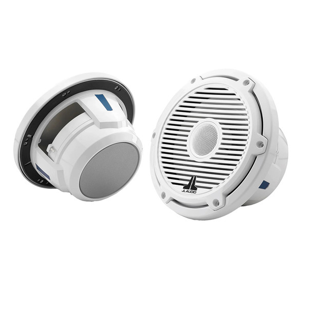 JL Audio M6 Series 7.7-Inch Marine Coaxial Speakers with Gloss White Classic Grille - Model M6-770X-C-3GW