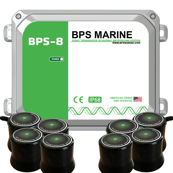 BPS Marine BPS-8 8-Transducer Ultrasonic Antifouling System for Boats Up to 80 Feet