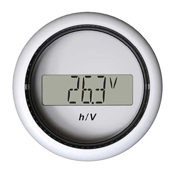 Veratron 52mm ViewLine Hour Counter-Voltmeter with White Dial and Interchangeable Bezel
