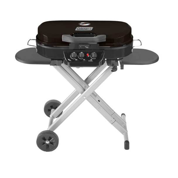 Coleman RoadTrip 285 Portable Stand-Up Propane Grill with Independent Burners and Extra Cooking Options