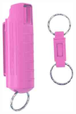 Sabre 3-in-1 Pepper Spray with UV Dye and Quick Release Key Ring – Pink, 0.54 oz