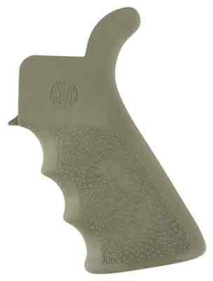 Hogue AR-15 Beavertail Grip with Finger Grooves – OD Green Rubber Handguard Accessory