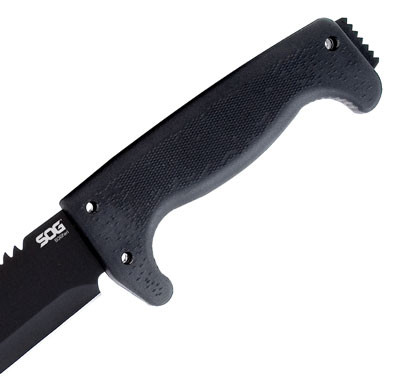 SOG Machete SOGFARI 13-inch with Black Powder Coat Finish and Sawback Blade