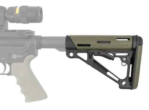 Hogue AR-15 Collapsible Stock with OD Green Rubber/Polymer for Mil-Spec Buffer Tubes