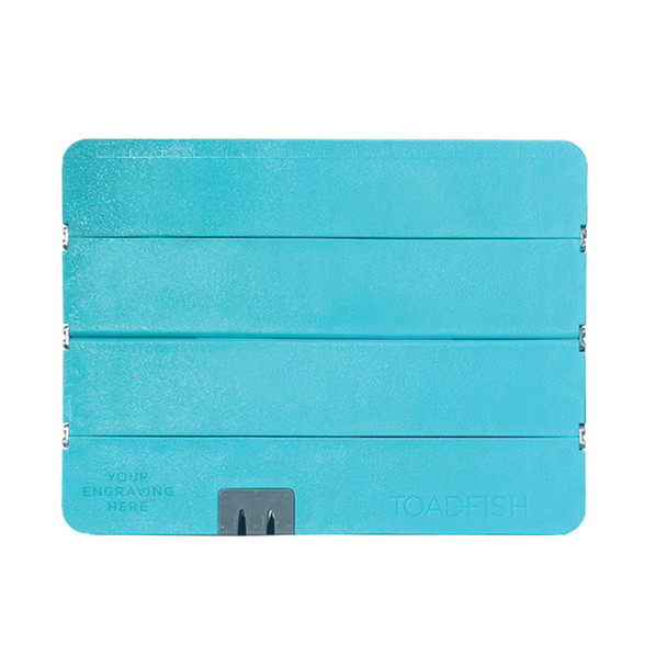 Toadfish Custom Engraved Stowaway Folding Cutting Board with Built-In Knife Sharpener - Teal