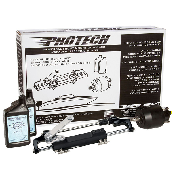 Uflex USA PROTECH 1.1 Front Mount Outboard Hydraulic System with UP28 FM Helm and UC128-TS/1 Cylinder