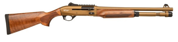 GFORCE Arms Gatlander 12 Gauge Semi-Auto Shotgun with Hardwood Stock and Bronze Finish