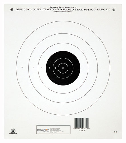 Champion TGT Paper 10.5 x 12 Inches – 12 Pack of Official Rapid Fire Pistol Targets