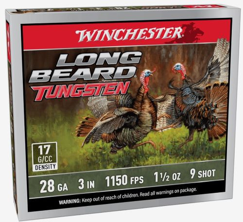 Winchester Long Beard TS17 28 Gauge 3-Inch Shotgun Shells - 1-1/2 Ounce #9 Non-Toxic Shot, 1150 FPS